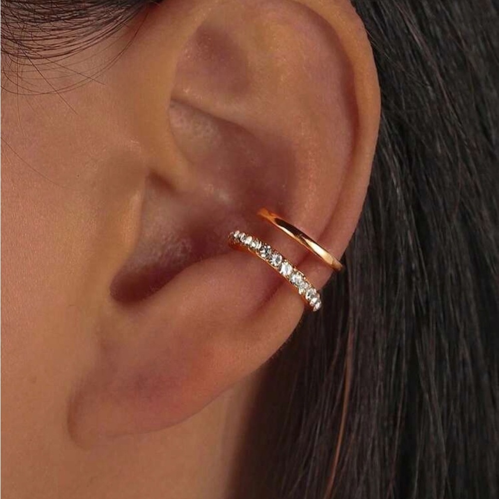 Gold 1pc Rhinestone Ear Cuff